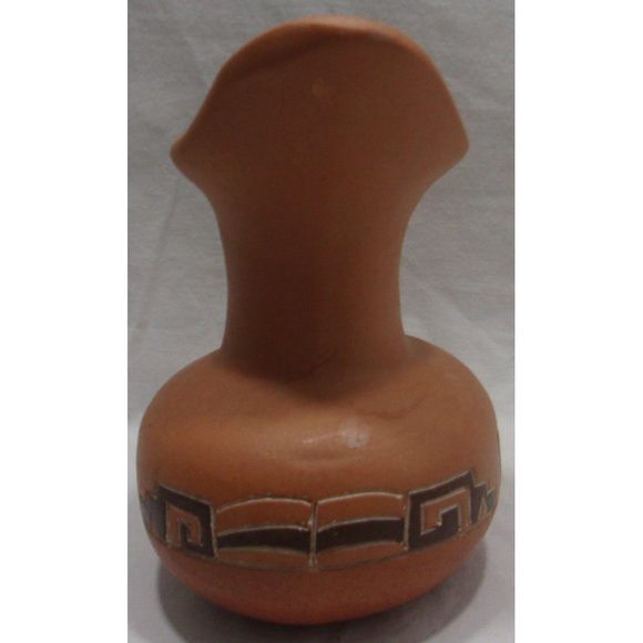Vintage Marajoara Pottery Pitcher Aztec Pottery Jug / Pitcher / Vessel 7" - Picture 2 of 7